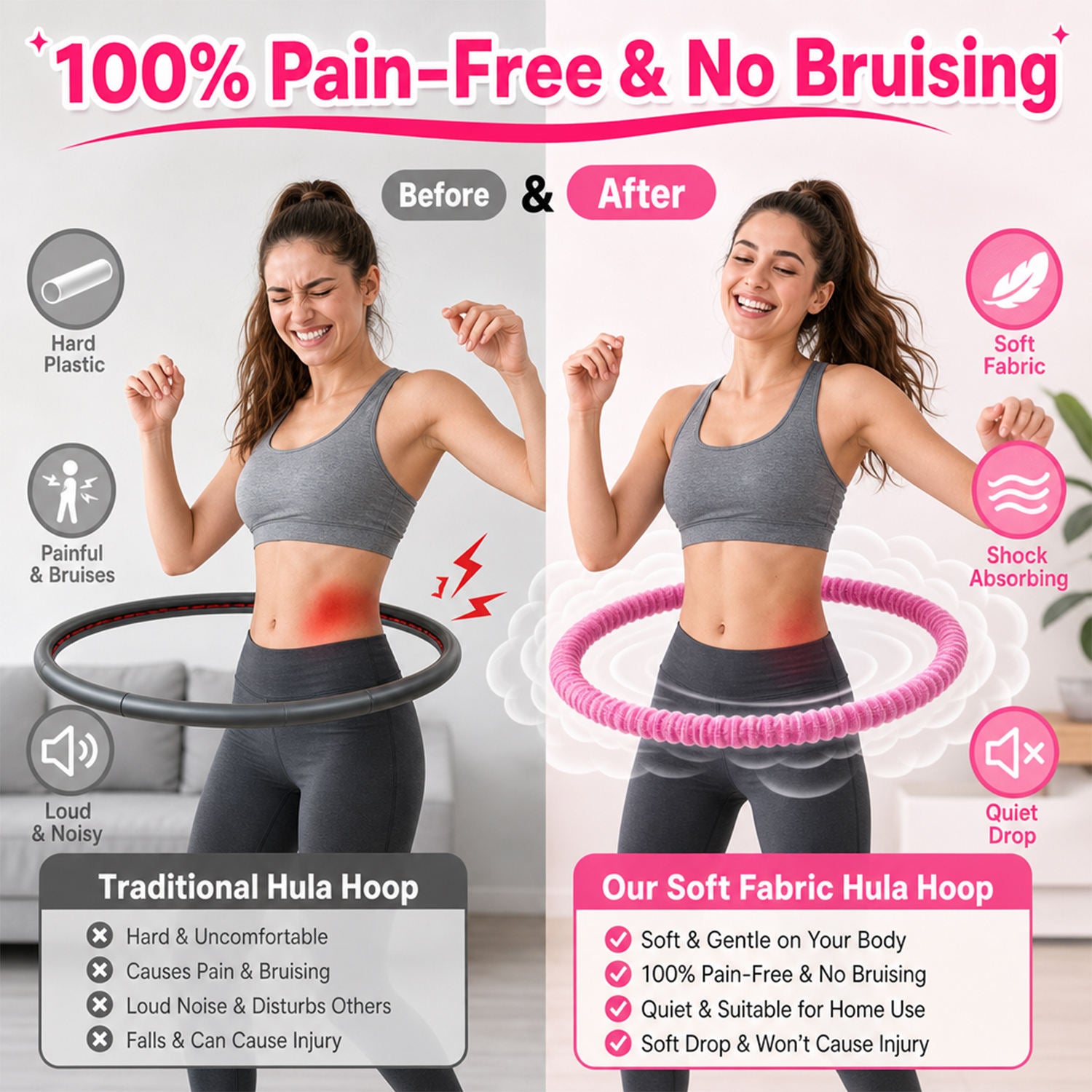 Fulala Plus™ - Soft Weighted Hoop (Soft Pink)
